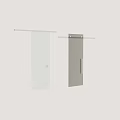 Modern Black Glass Hinged Door With Stainless Steel Handle For Home Interior