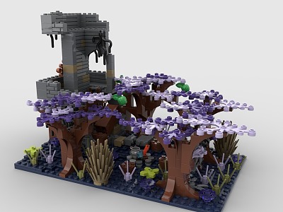 LEGO toy blocks dark forest 3d model