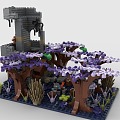 LEGO toy blocks dark forest 3d model