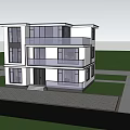 Modern Detached Villa Exterior Design With Large Windows Balconies And Green Trees