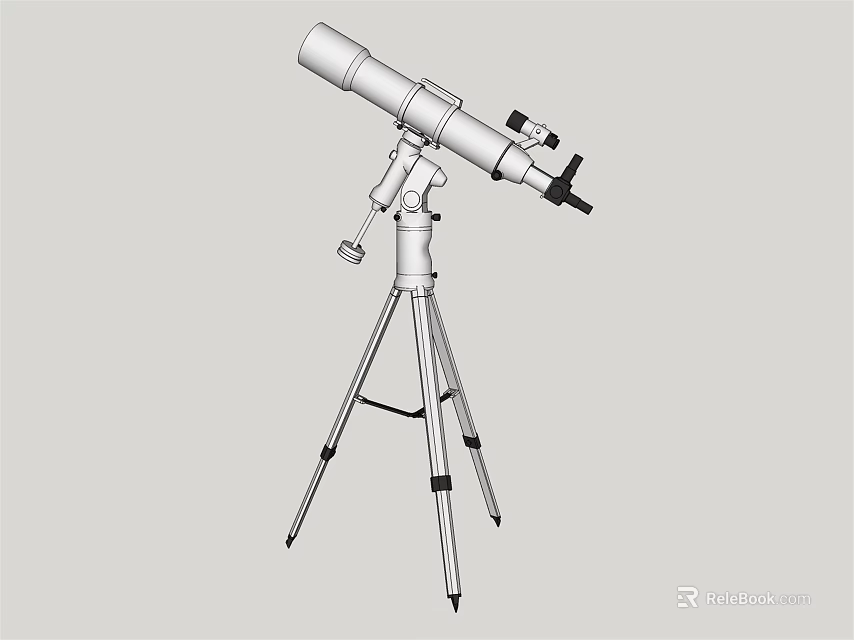 Professional Commercial Telescope Equipment with Adjustable Tripod and Optical Lens 3d model 