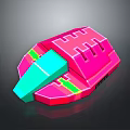 Colorful 3D Aerospace Spacecraft Model With Pink Blue Green Design For Space Exploration