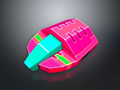 Colorful 3D Aerospace Spacecraft Model With Pink Blue Green Design For Space Exploration 3d model