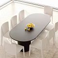 Modern Dining Table and Chair Combination 3d model
