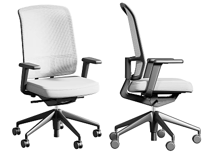 Ergonomic Modern Office Chair With Breathable Mesh Back Soft Padded Seat And Sturdy Metal Casters 3d model
