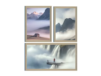 Landscape Decorative Painting Decorative Painting Landscape Hanging Painting Hanging Painting Landscape Painting 3d model