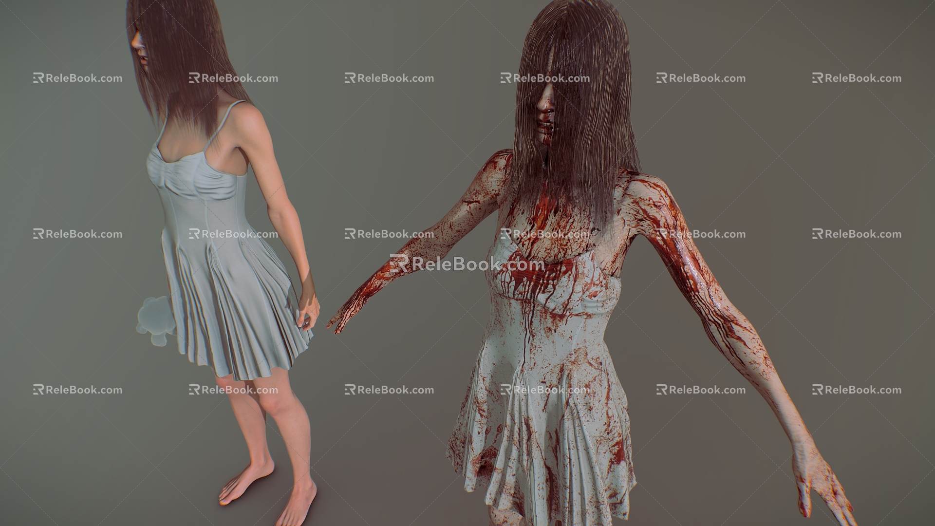 Horror Girl Crazy Ex Girlfriend Game Cartoon Girl Anime Girl Game Figure Game Character 3d model