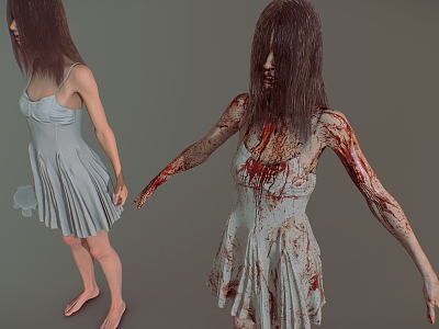 Horror Girl Crazy Ex Girlfriend Game Cartoon Girl Anime Girl Game Figure Game Character 3d model