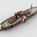 Lego toy building blocks steamer cargo ship 3d model