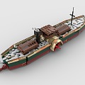 Lego toy building blocks steam steamer cargo ship 3d model