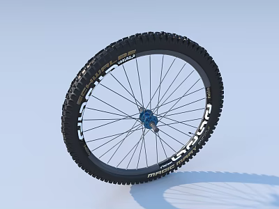 High Performance Maxxis Crossmark Mountain Bike Tire With Black Rim Silver Spokes Blue Hub 3d model
