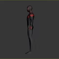 Spider Man Character Design With Black Red Suit And Web Pattern Mask