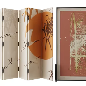 new chinese style screen 3d model