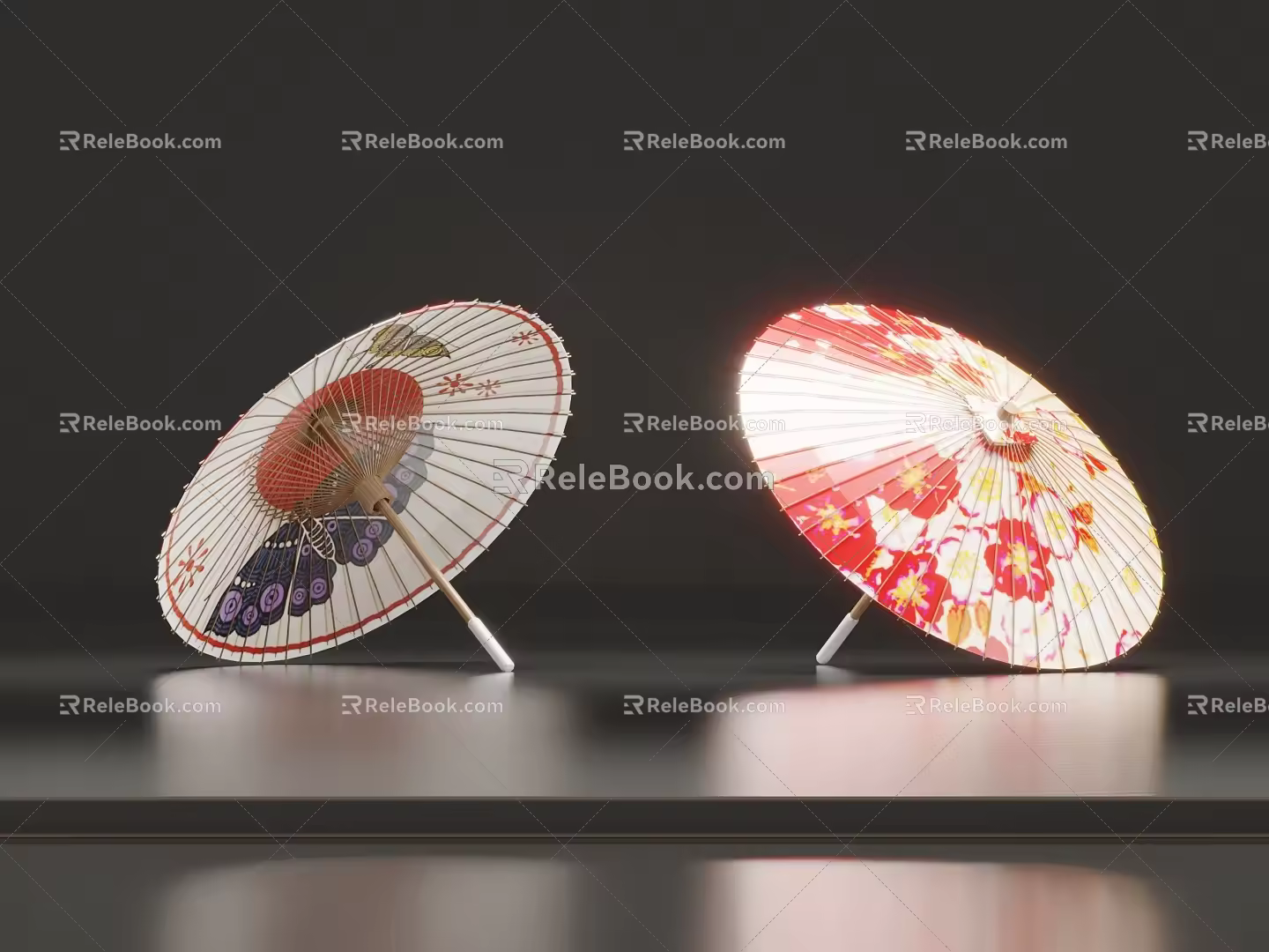 Japanese-style Oil Paper Umbrella 3d model