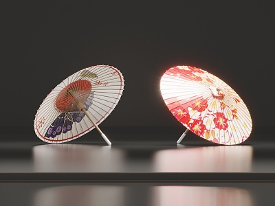 Japanese-style Oil Paper Umbrella 3d model