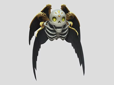 Modern game character wings skull 3d model Modern game character wings skull 3d model