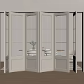 Modern White Folding Doors With Glass Panels For Sleek Interior Design