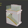Modern Two Story Architecture With Glass Railing And Yellow Staircase Design