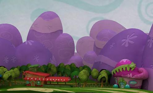 Cartoon Forest Tree House Mountain 3d model