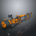 Orange And Black Sci Fi Weapon With Long Barrel Mechanical Design 3d model
