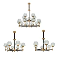 Elegant Modern Chandeliers With Glass Shades Multiple Arms And Metal Frame