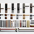 Modern door handle smart lock door handle component 3d model