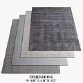 Various Textured Square Rugs In Gray Beige And Dark Gray Woven Design