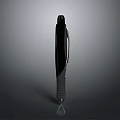 Sleek Black Writing Tool With Silver Accents Textured Grip And Modern Design
