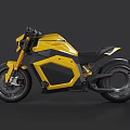 Yellow and Black Modern Motorcycle with Futuristic Design and Sleek Body
