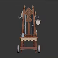 Wooden Cart Combining Musical Instruments and Art Supplies with Functional Wheels