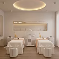 Modern Minimalist Beauty Salon Skin Care Treatment Room With Comfortable Beds And Professional Skincare Equipment