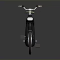 Sleek Black Modern Bicycle With Light Brown Seat And White Wheels Reflection