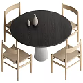 Wind dining table and chair combination 3d model
