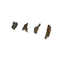 Natural Tree Trunk Sections with Weathered Bark and Wood Texture 3d model