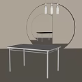 Capital table paint table minimalist table 3d model