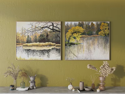 modern landscape painting decorative painting 3d model