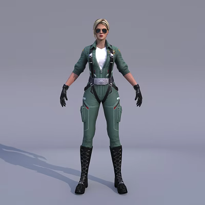 Modern Woman Air Force Pilot 3d model Modern Woman Air Force Pilot 3d model