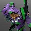 Purple And Green Sci Fi Mech Character With Detailed Armor Structure Design