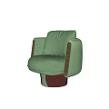 Light Green Velvet Leisure Chair With Wooden Armrests Modern Comfortable Design