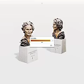 Artistic Detailed Carved Bust Sculptures With Stone Base And Portrait Features