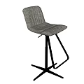 Modern Gray Fabric Bar Stools With Upholstered Seat And Stylish Metal Base