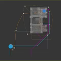 3D Industrial Model Displaying Transparent Framework Colored Pipelines And Structural Components