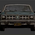 Vintage Teal Classic Sedan With Retro Design And Weathered Rustic Look