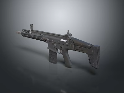 Modern Tactical Rifle With Black Design Rail System Magazine And Tactical Grip 3d model