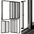 Modern Door And Window Designs In Black Frames 3d model