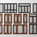 New Chinese-style window combination broken bridge aluminum alloy window casement window folding window floor-to-ceiling window sliding window 3d model