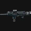 Black Tactical Rifle with Scope Magazine and Modern Accessory Details 3d model