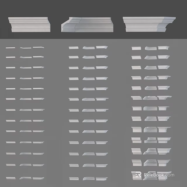 Various Corner Molding Styles And Designs For Interior Decoration Projects 3d model 