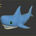 Cute Blue Shark Plush Toy With Soft Material And Friendly Expression 3d model