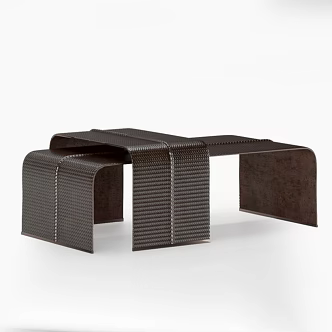 Stool Shoe Changing Stool Ottoman Bed End Stool Rattan Bench 3d model
